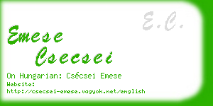 emese csecsei business card